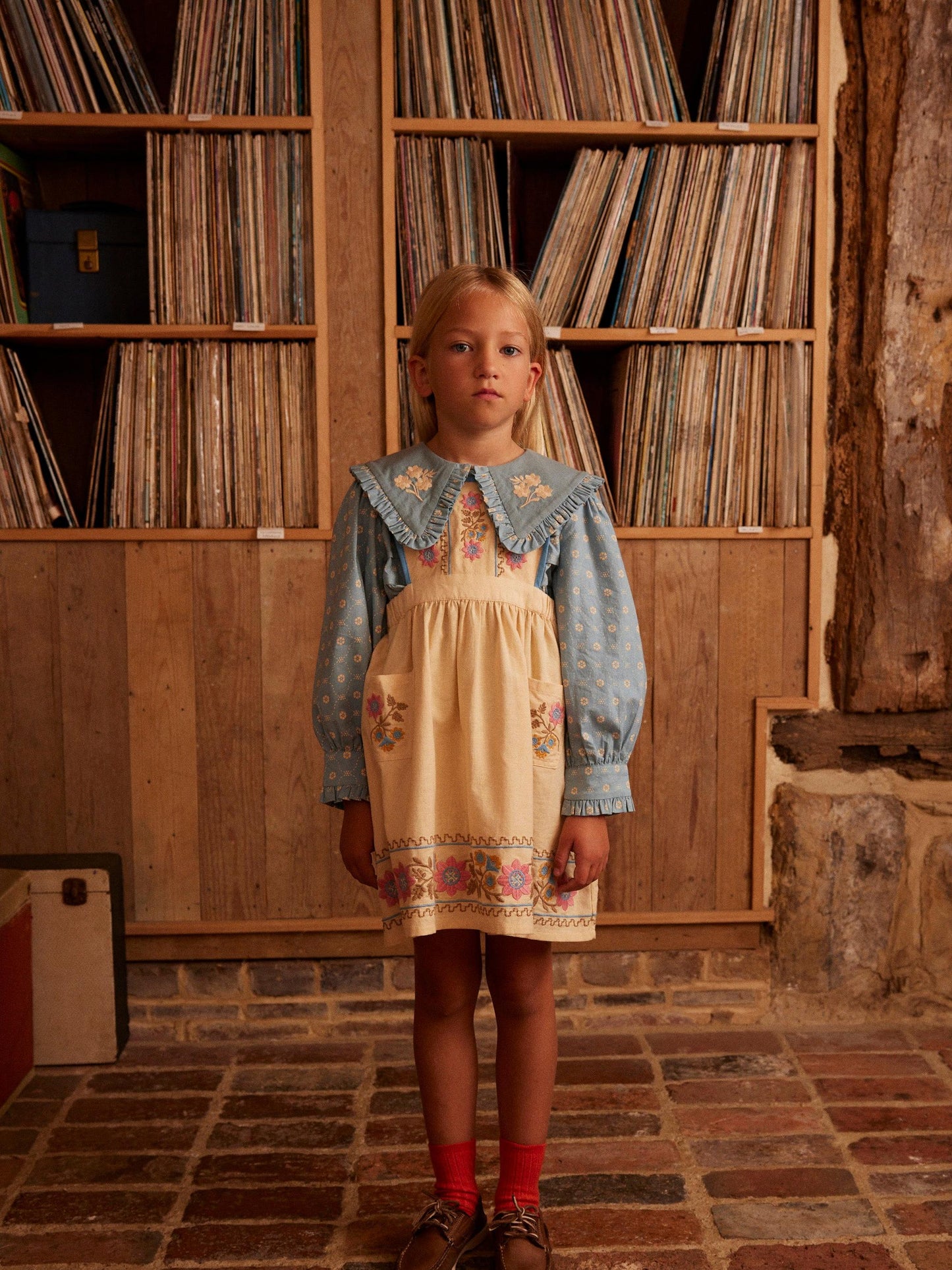 Dionne Blouse, Quilt Calico, Blue Pebble