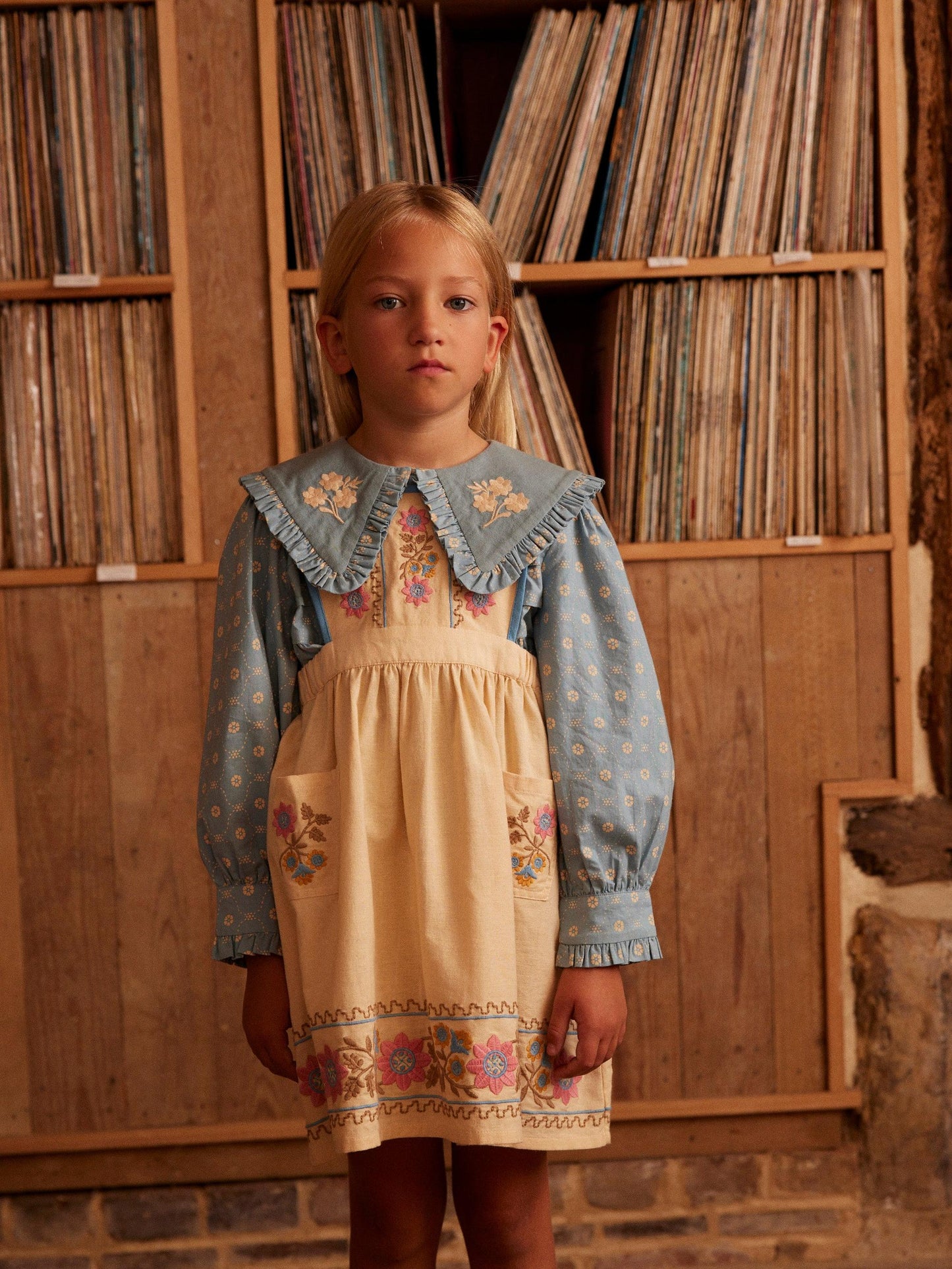 Dionne Blouse, Quilt Calico, Blue Pebble