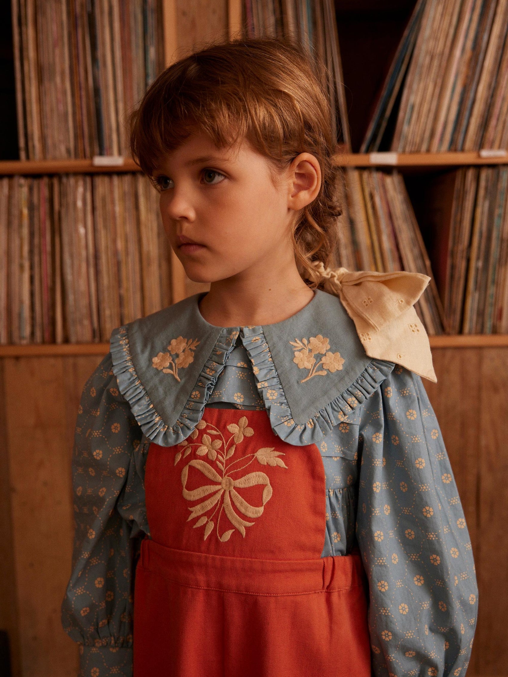 Dionne Blouse, Quilt Calico, Blue Pebble