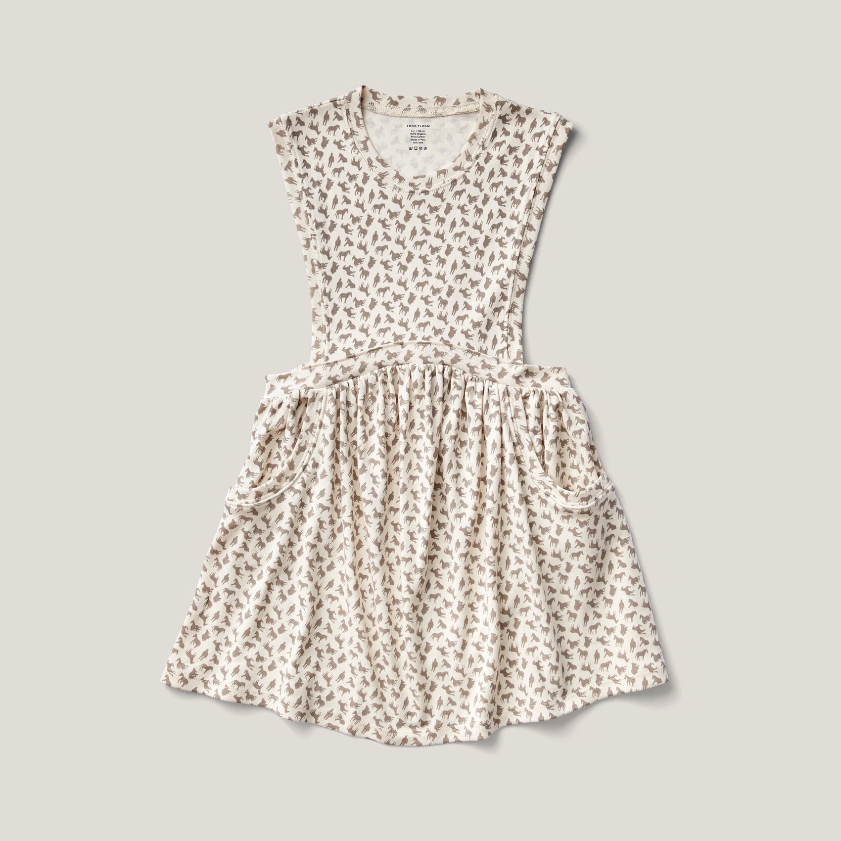 Dunes Dress, Horse Print, Morel