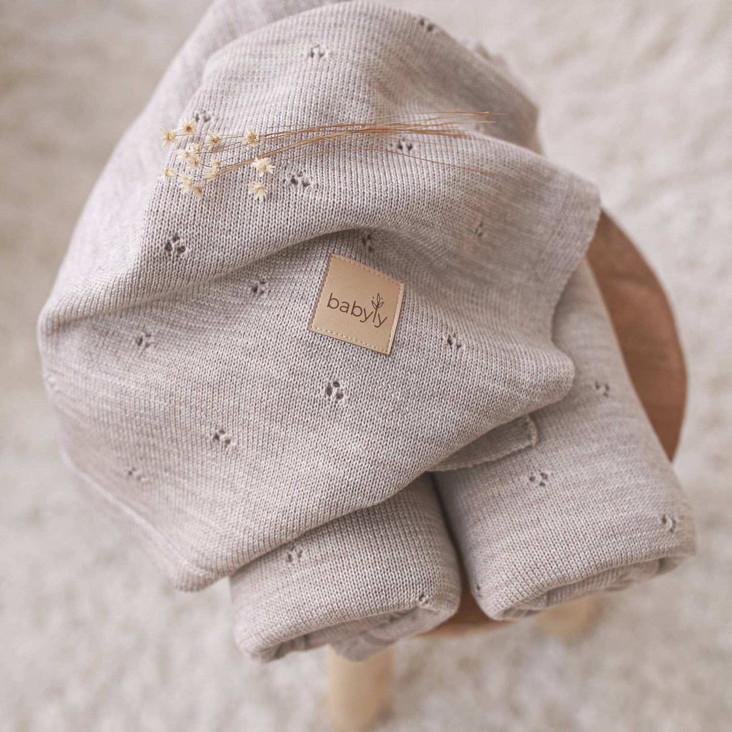 Merino Wool Knitted Baby Blanket, All-Season, Oeko-Tex Certified
