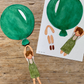 Boy in Balloon Cut-Out, Green, Danish Design