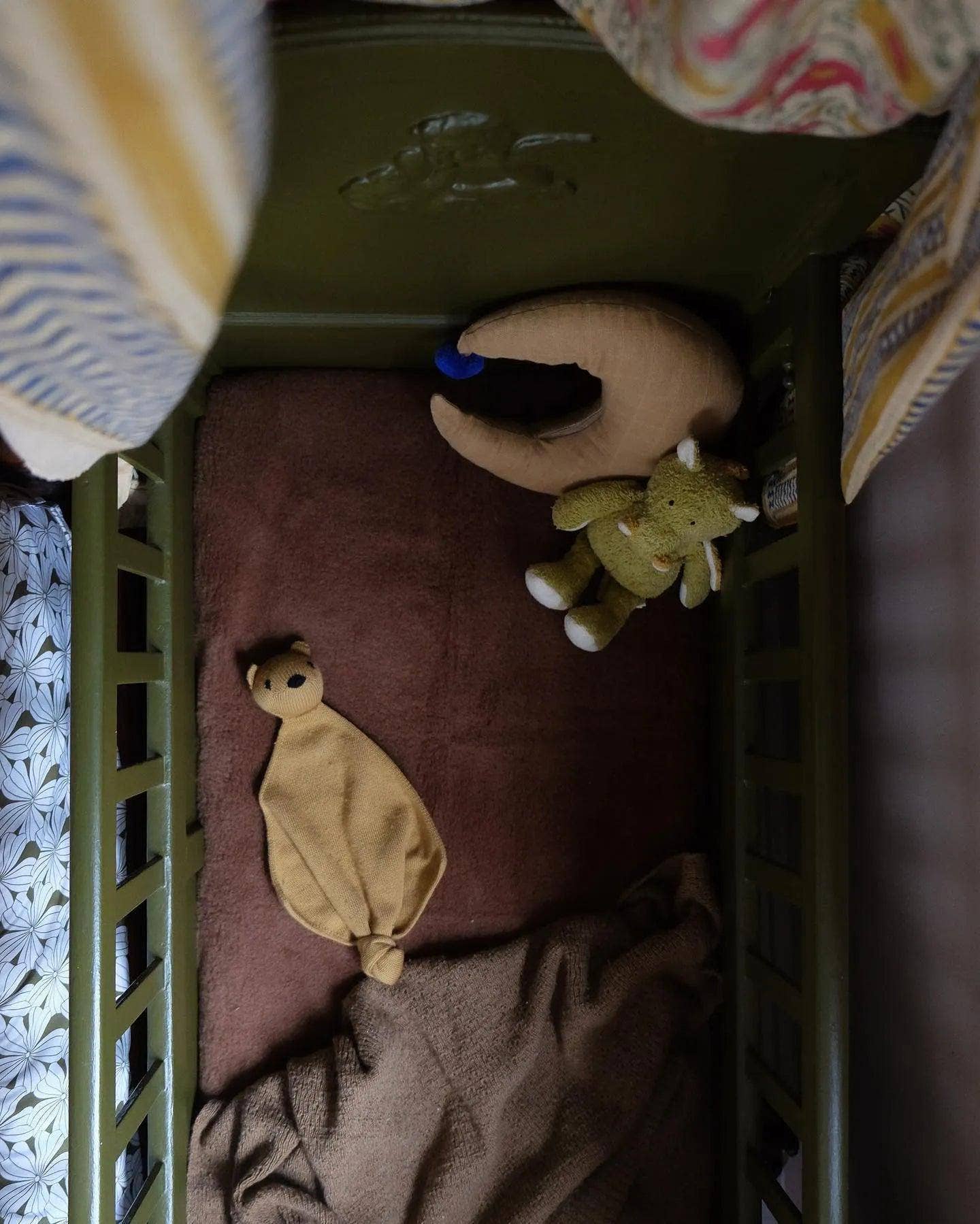 Wool Crib Blanket, Camel & Merino Wool, 60×120 cm – Brown