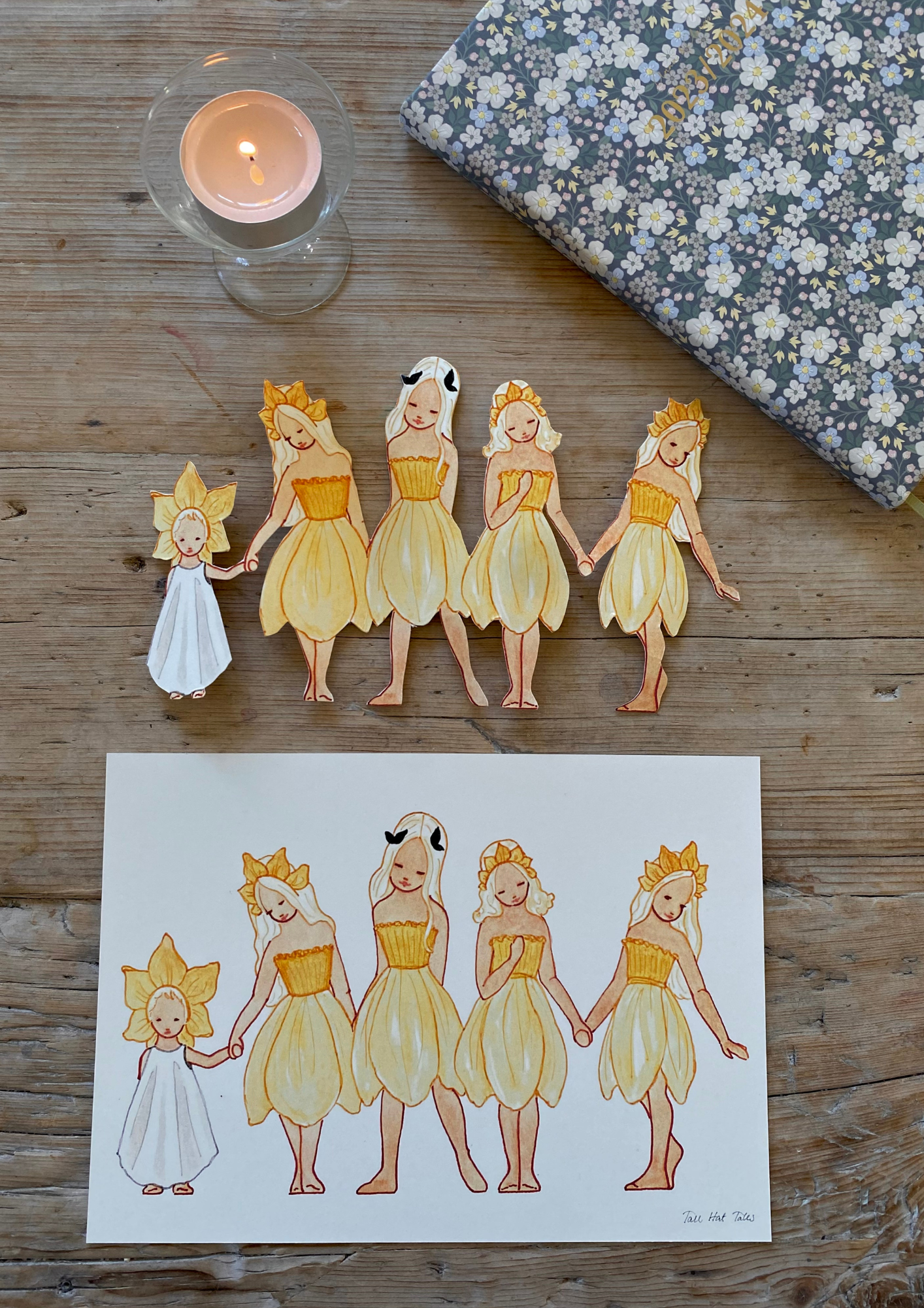Daffodil Girls Paper Decoration, Danish Design