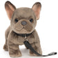 French Bulldog Plush, Gray, With Leash & Collar, 26 cm, Super Soft & Recycled Filling