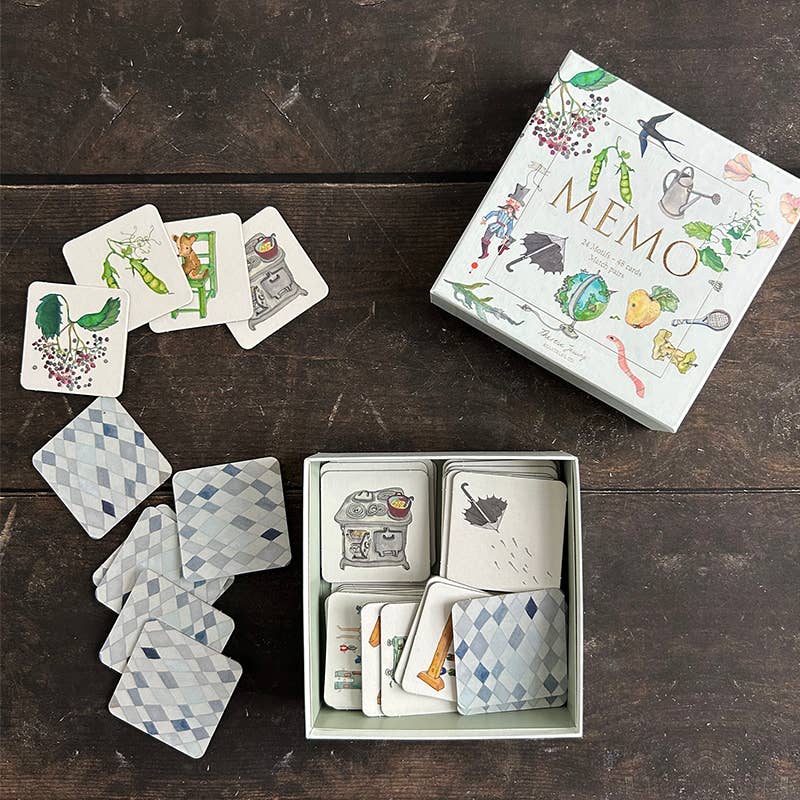 Memory Game, Joys of the Garden, 24 Pairs, Illustrated by Theresa Jessing