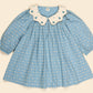 Esther Dress, Quilt Calico, Blue Pebble