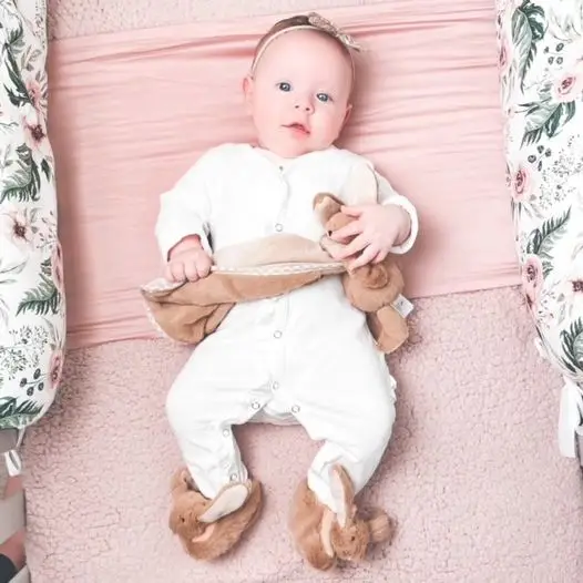 Bunny Baby Plush Soft Toy, Soother & Comforter, Brown