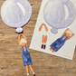 Boy in Balloon Cut-Out, Blue, Danish Design