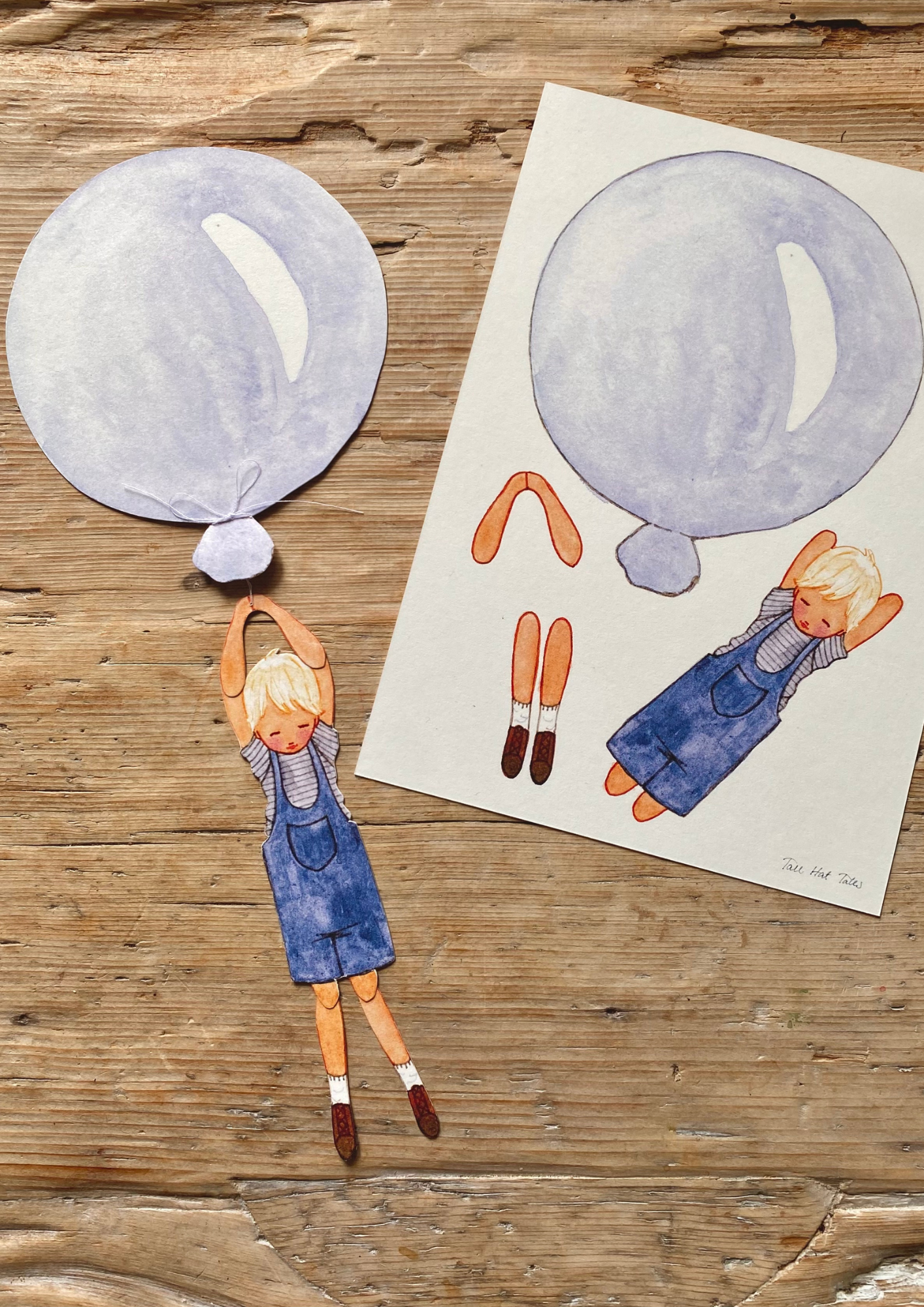 Boy in Balloon Cut-Out, Blue, Danish Design