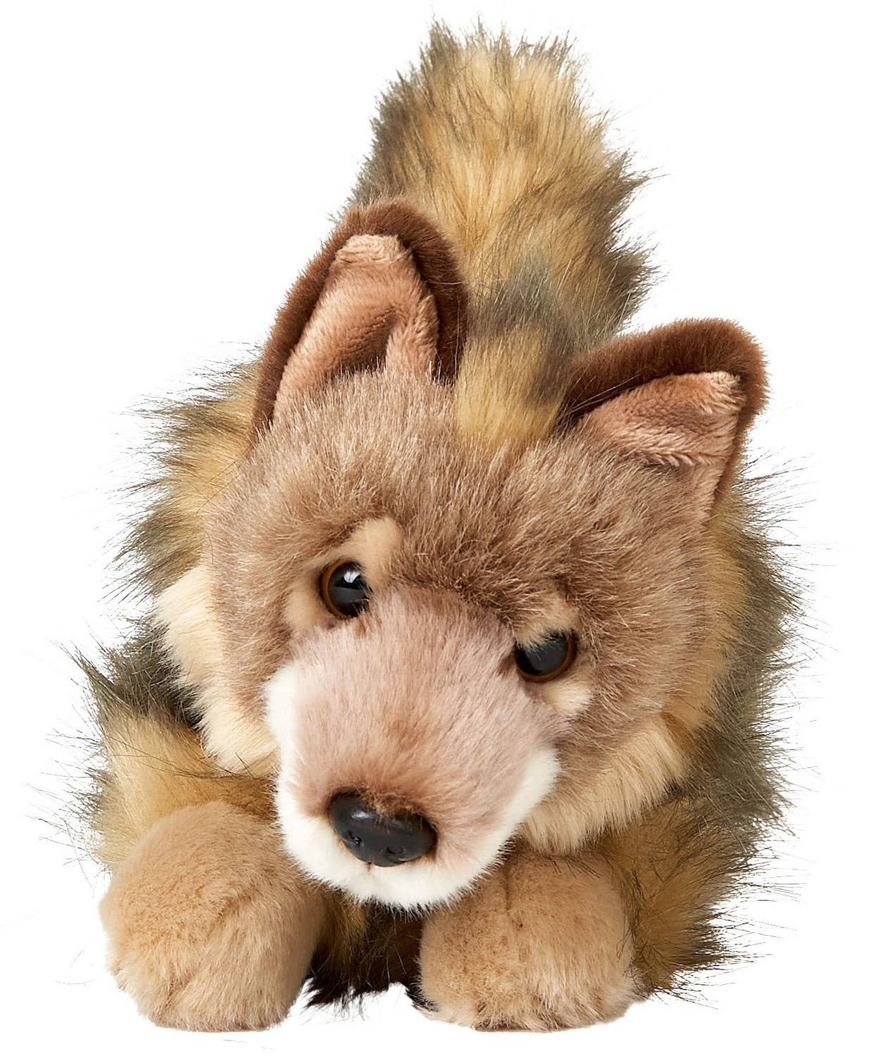 Wolf cub lying down - 24 cm (length)