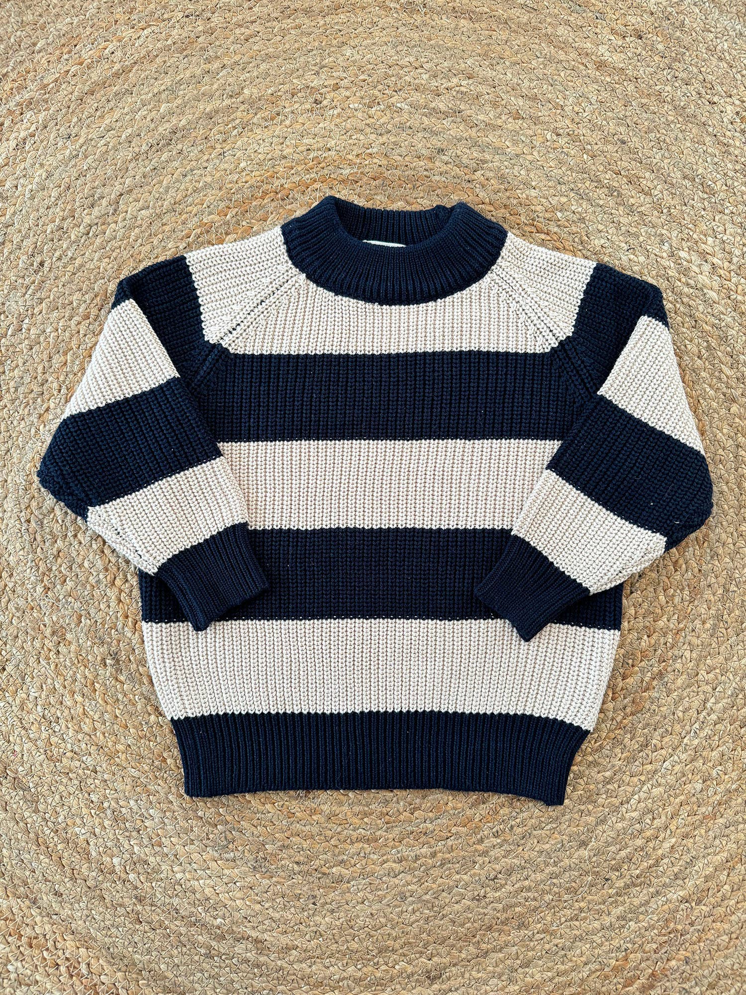 Eden Stripe Sweater, Navy Blue