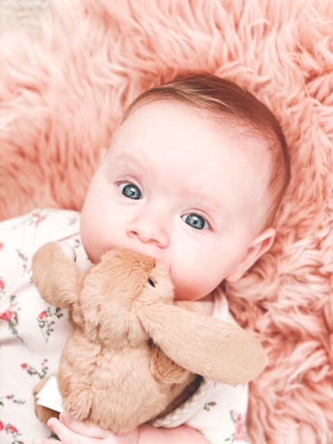 Bunny Baby Plush Soft Toy, Soother & Comforter, Brown