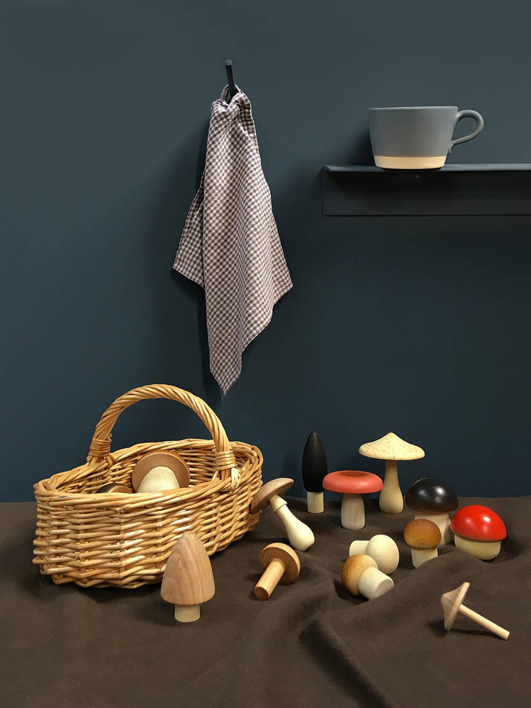 Forest Mushrooms Basket, Wooden Play Set