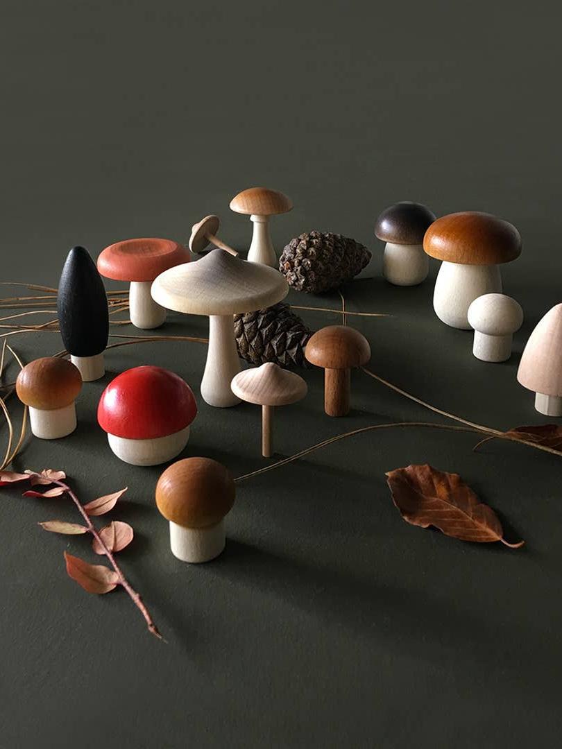 Forest Mushrooms Basket, Wooden Play Set