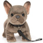 French Bulldog Plush, Gray, With Leash & Collar