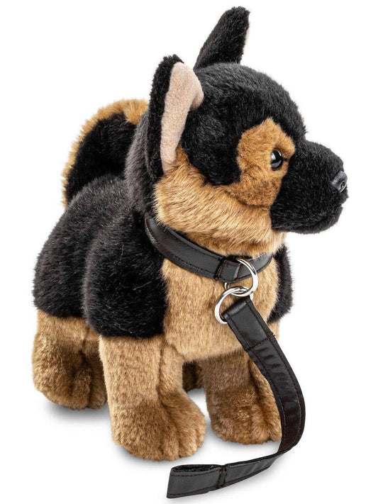 German Shepherd Puppy, with Leash, Lifelike Plush Toy