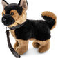 German Shepherd Puppy, with Leash, Lifelike Plush Toy