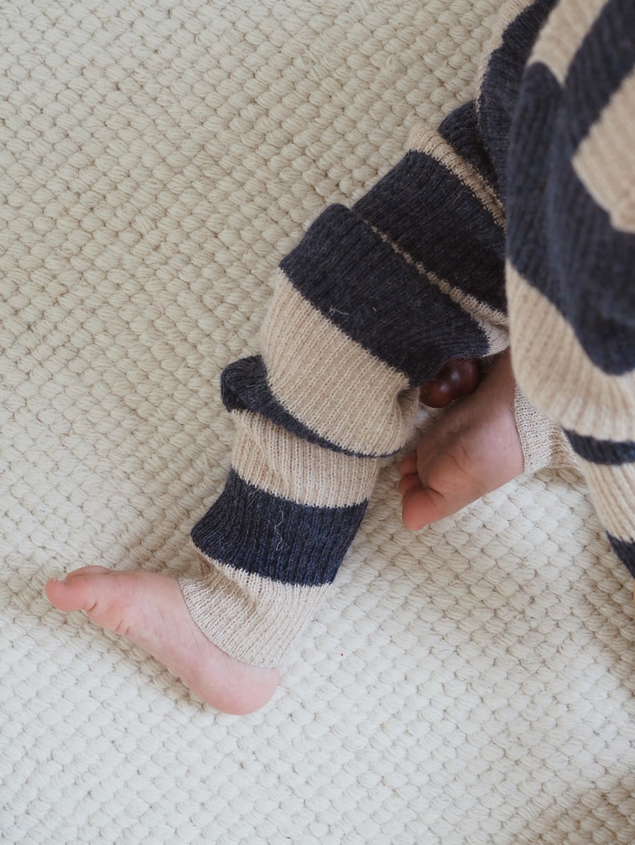 As We Grow, Grandpa Sweater, Navy Stripe, 100% Alpaca Wool