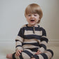 As We Grow, Grandpa Sweater, Navy Stripe, 100% Alpaca Wool