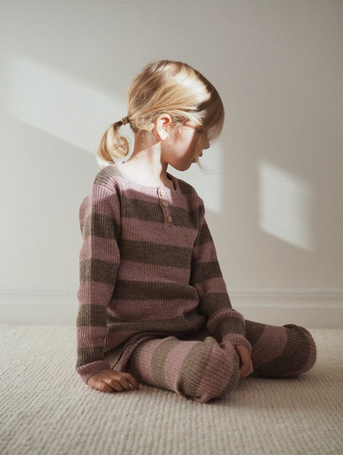 Grandpa Sweater, Pink Stripe,