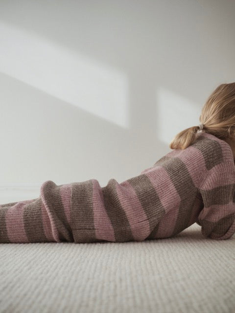 Grandpa Sweater, Pink Stripe,