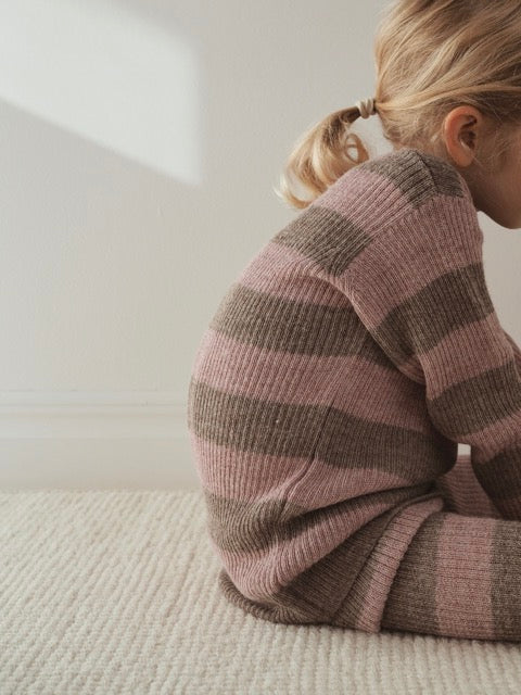 Grandpa Sweater, Pink Stripe,