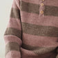 As We Grow, Grandpa Sweater, Pink Stripe, 100% Alpaca Wool