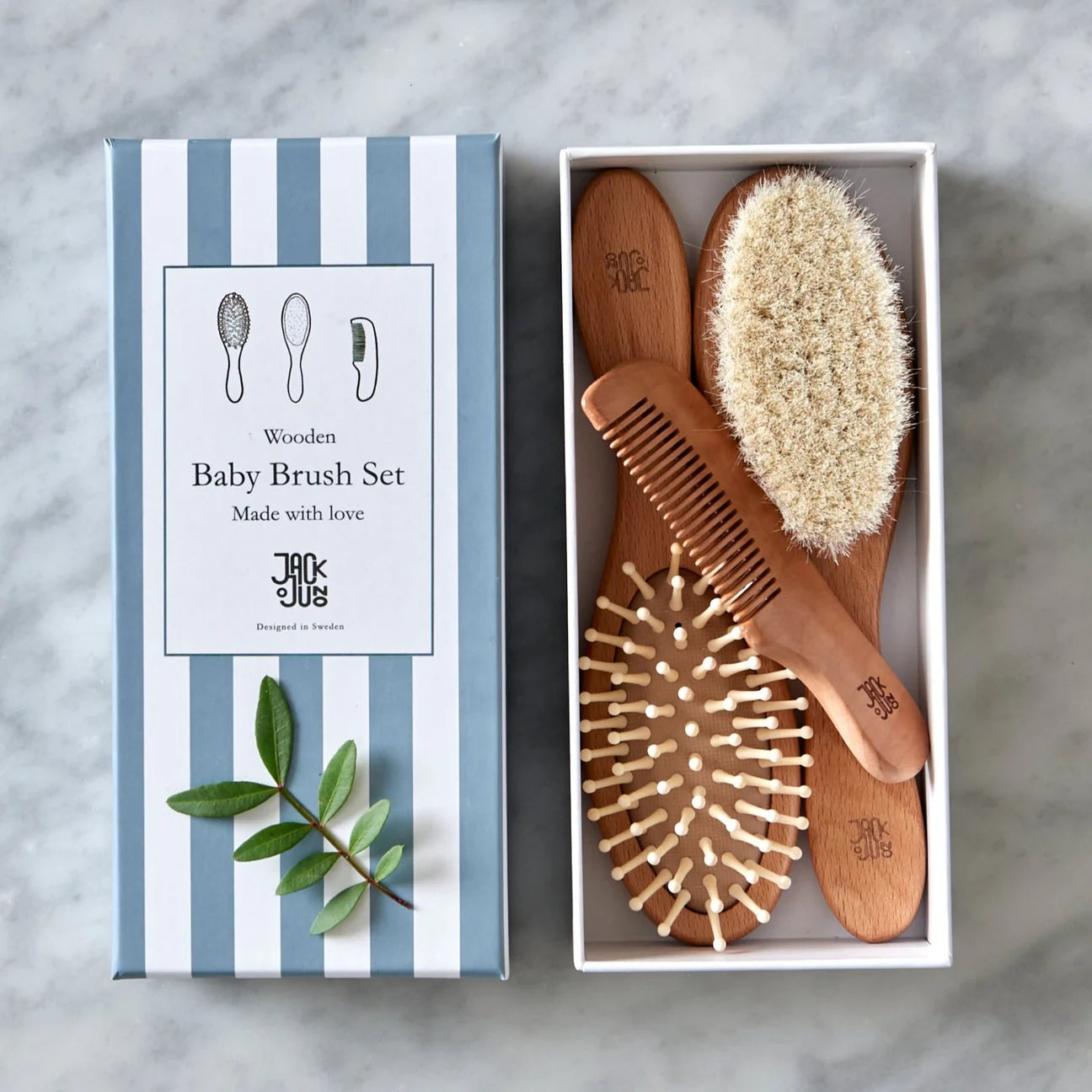 Jack o Juno, Wooden Baby Hairbrush Set