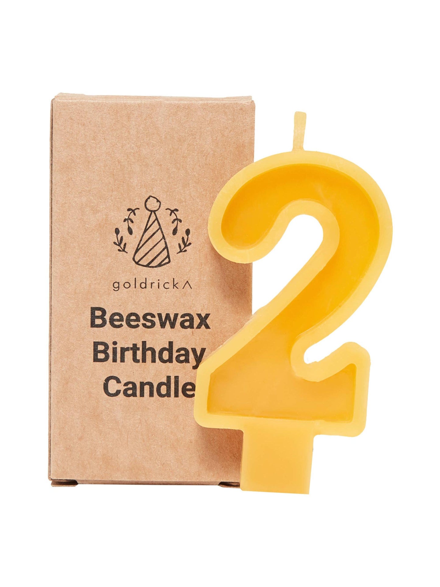 Beeswax Number Candles, 0–6, Pure Beeswax with Cotton Wick