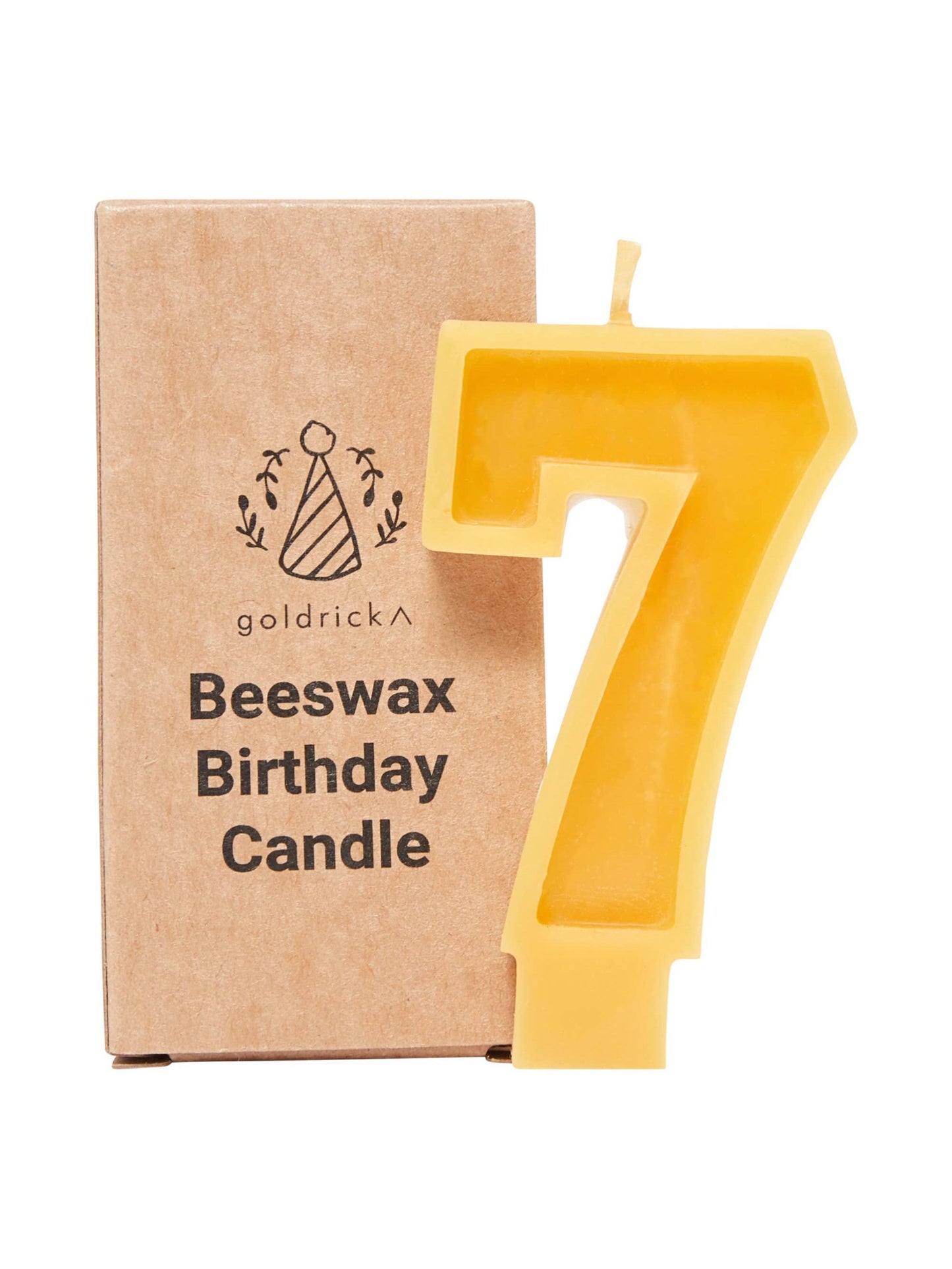 Beeswax Number Candles, 0–6, Pure Beeswax with Cotton Wick
