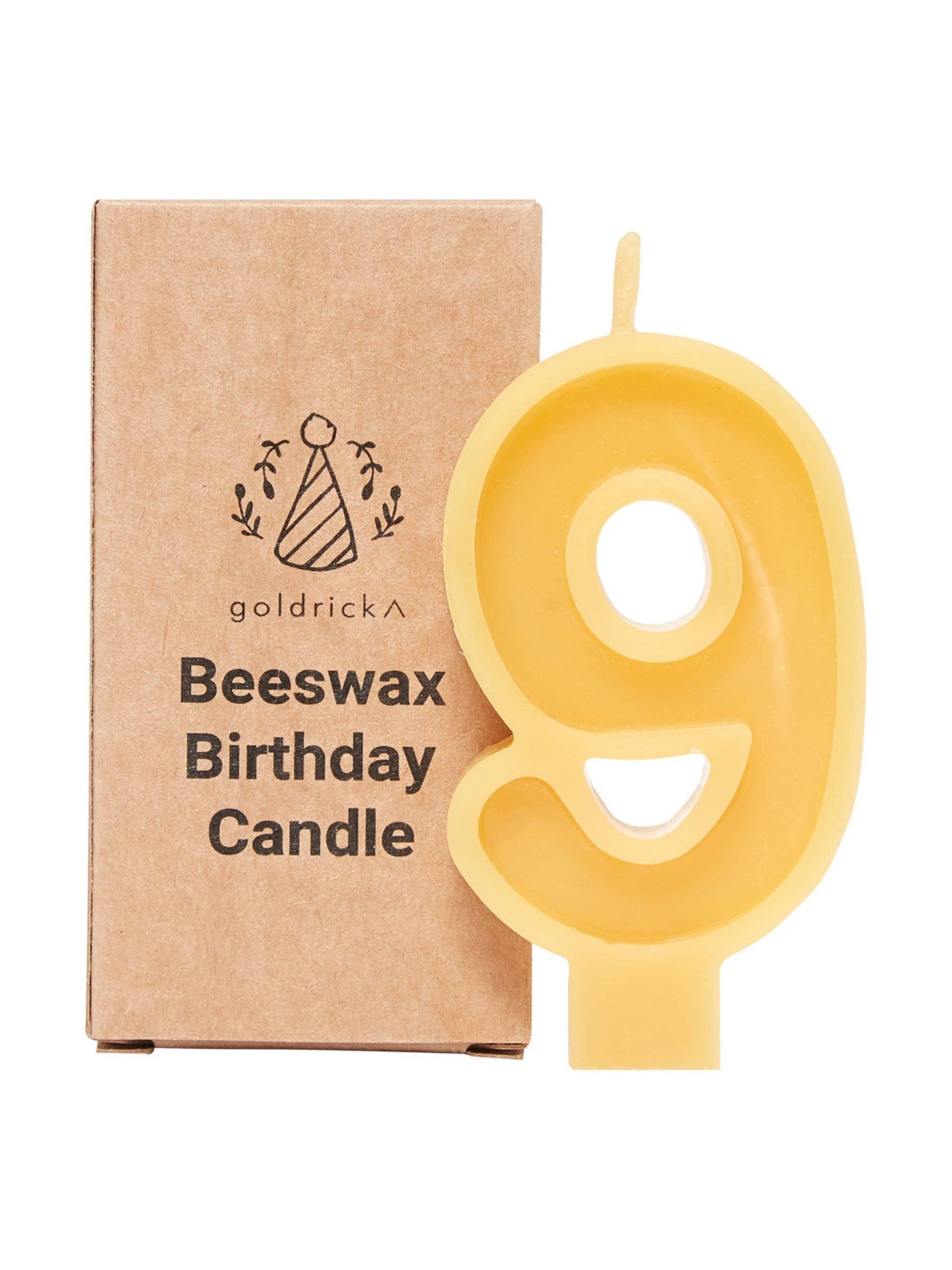 Beeswax Number Candles, 0–6, Pure Beeswax with Cotton Wick