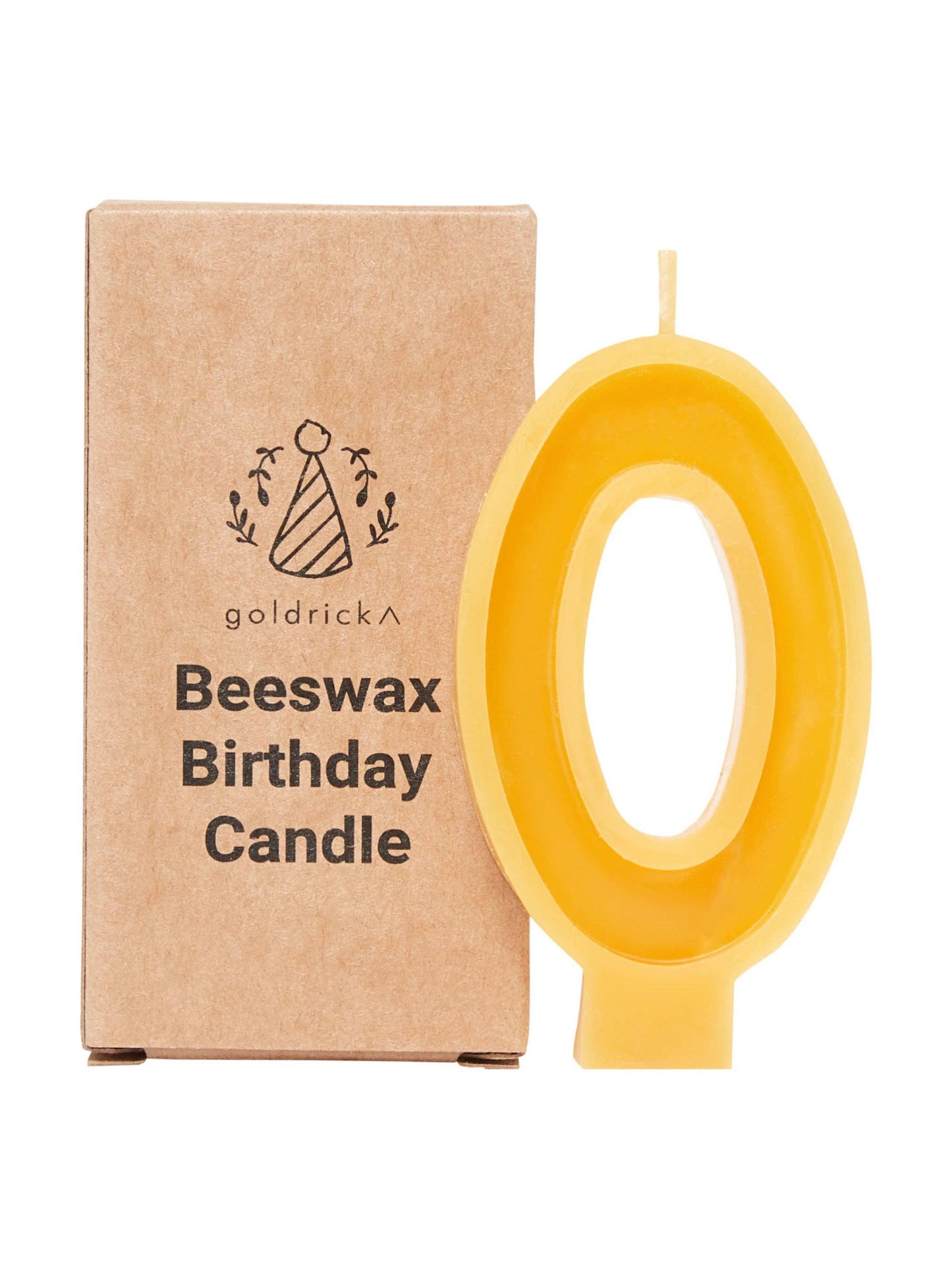 Beeswax Number Candles, 0–6, Pure Beeswax with Cotton Wick