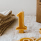 Beeswax Number Candles, 0–6, Pure Beeswax with Cotton Wick