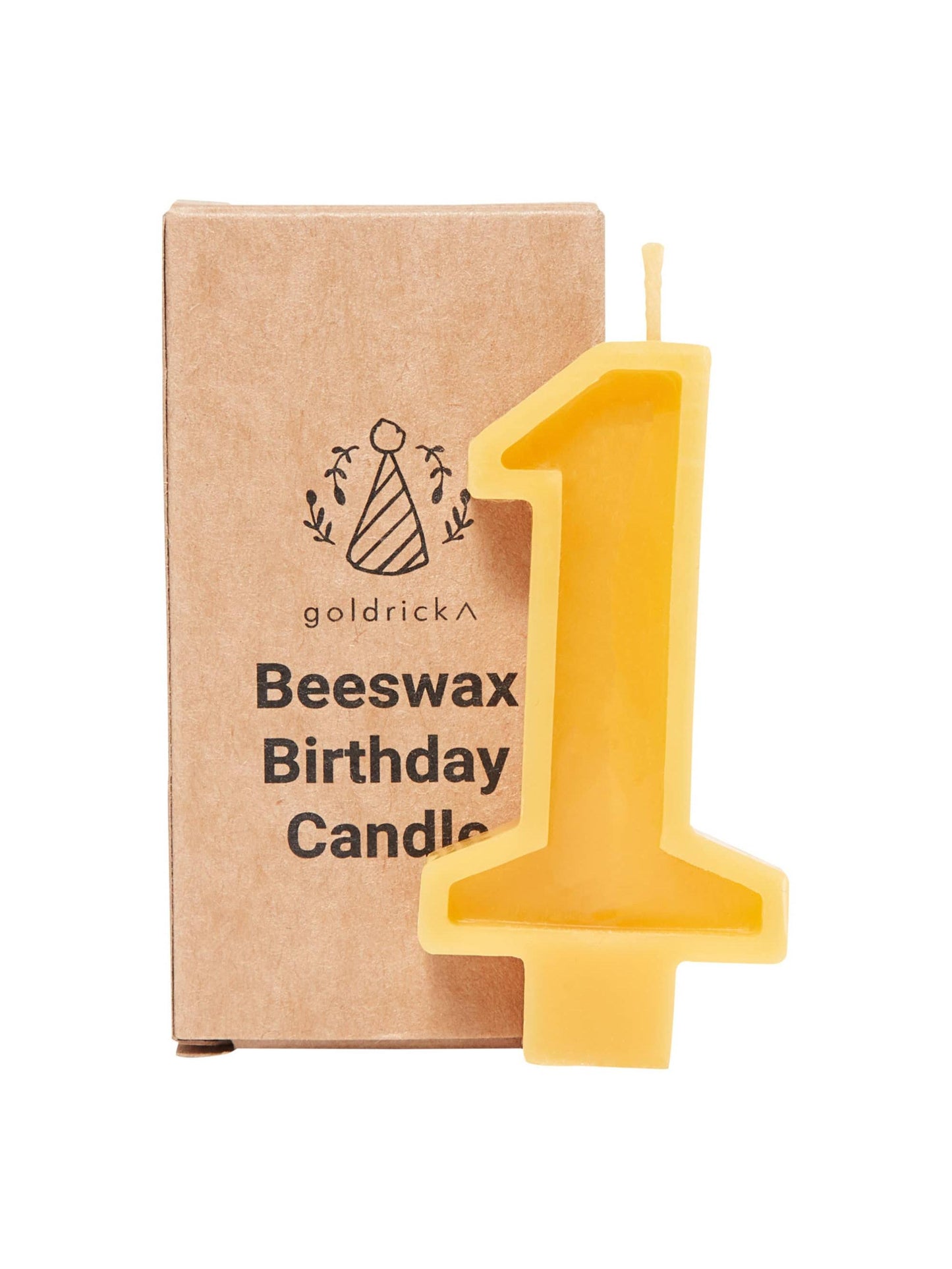 Beeswax Number Candles, 0–6, Pure Beeswax with Cotton Wick