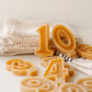 Beeswax Number Candles, 0–6, Pure Beeswax with Cotton Wick
