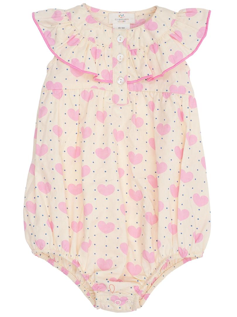 Hearts & Dots Romper W Frill