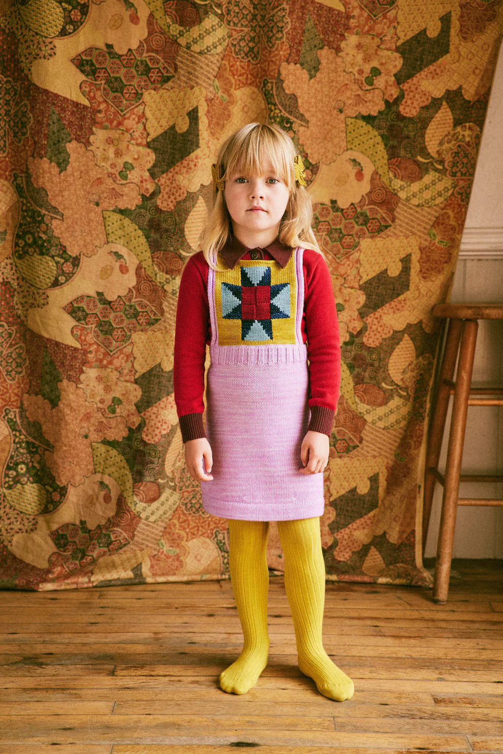 Misha & Puff, Girls Dress, Pinafore, Quilt, Pink Lilac