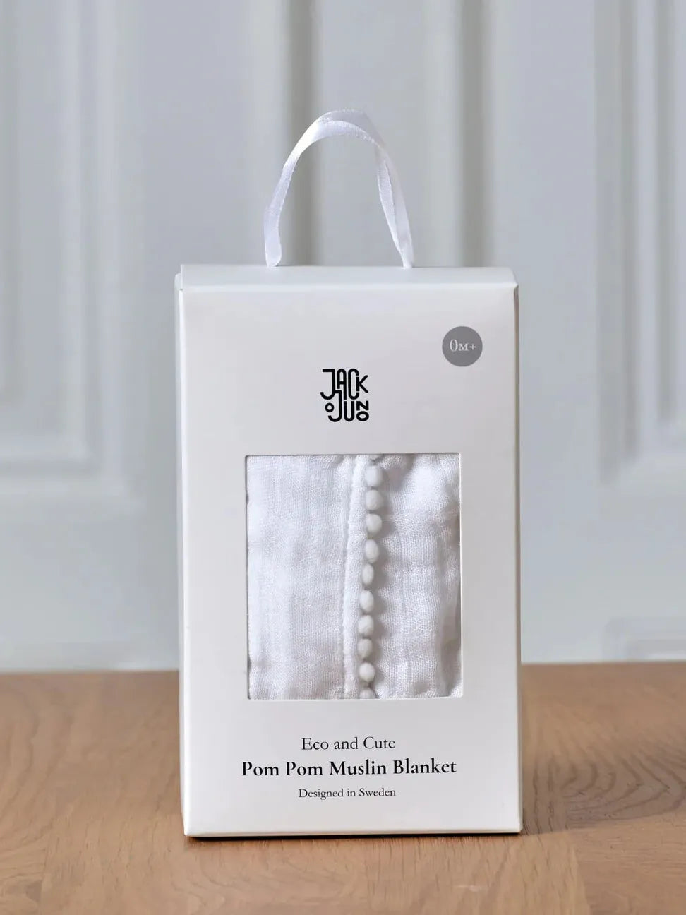 Jack o Juno, Pom Pom Muslin Blanket, Pearl