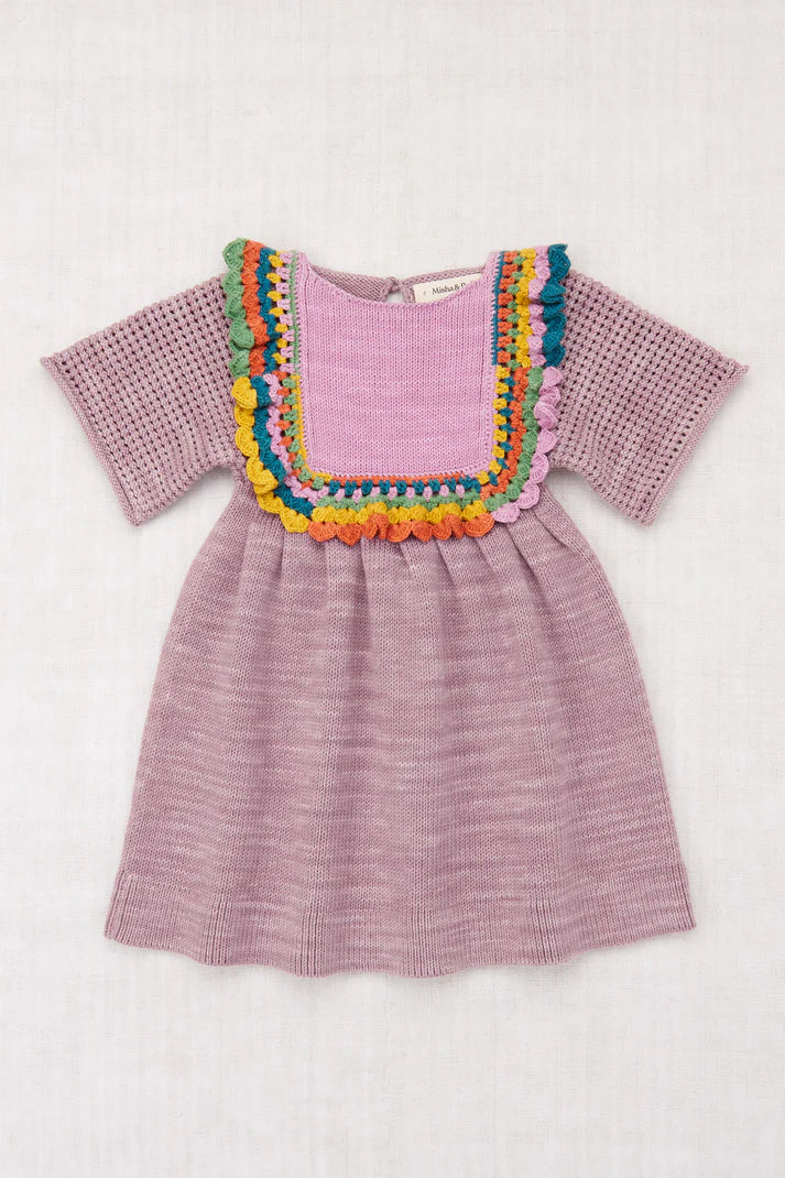 Misha & Puff, Crochet Joya Dress, Plum Petal