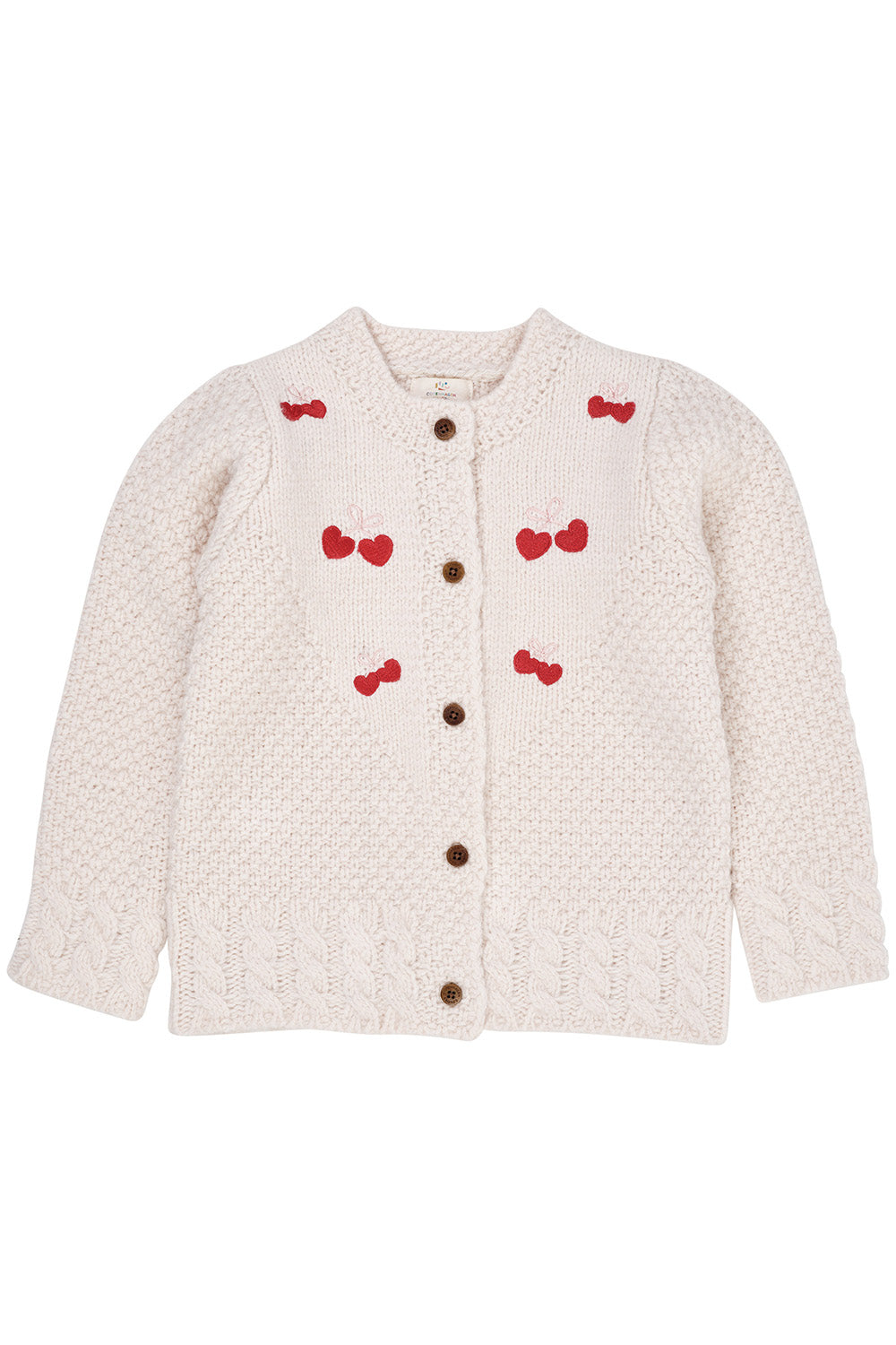 Lambswool Cardigan w. bow embroidery
