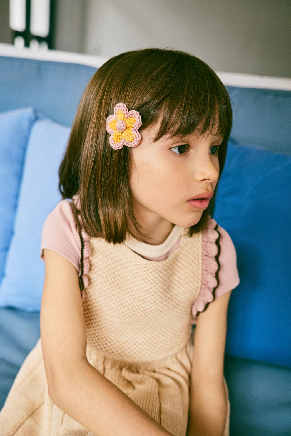 Louisa Pinafore Dress, Bisque