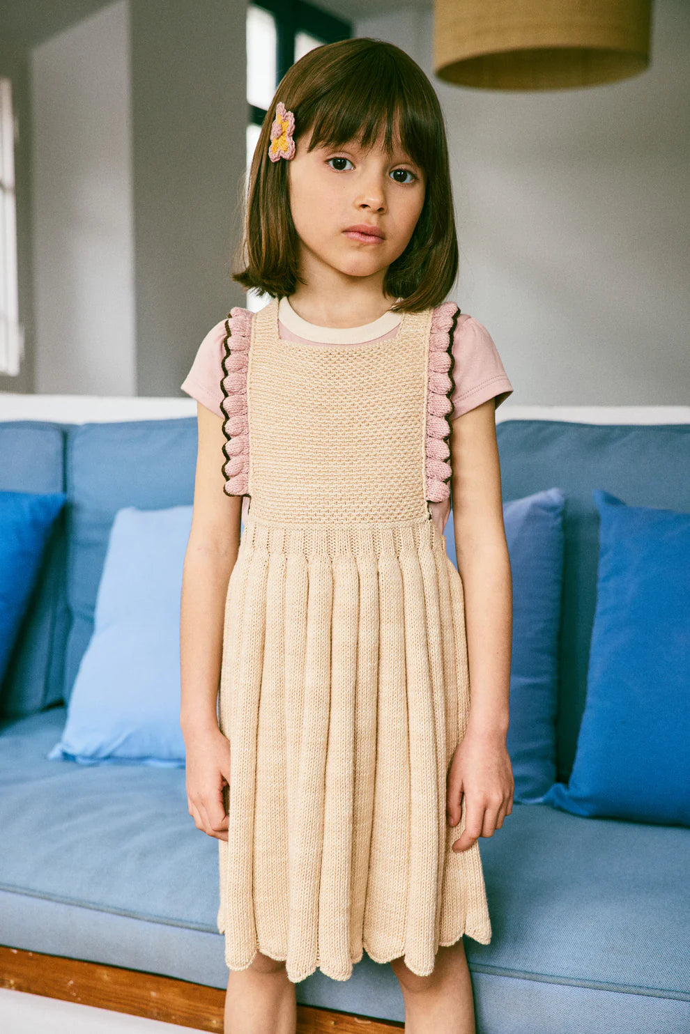 Louisa Pinafore Dress, Bisque