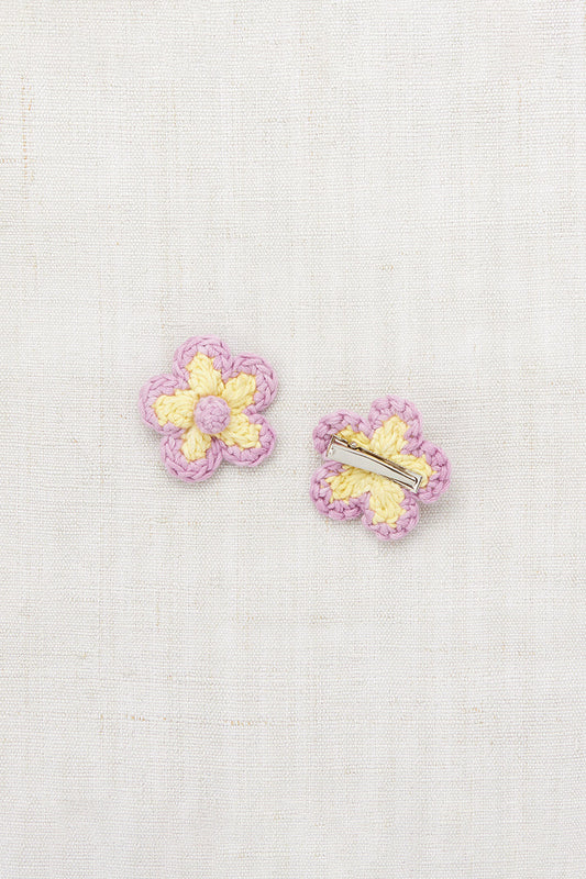 Medium Flower Clip Set, Vintage Yellow