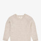 Merino Classic Pointelle Rib Blouse, Pale Cream Melange
