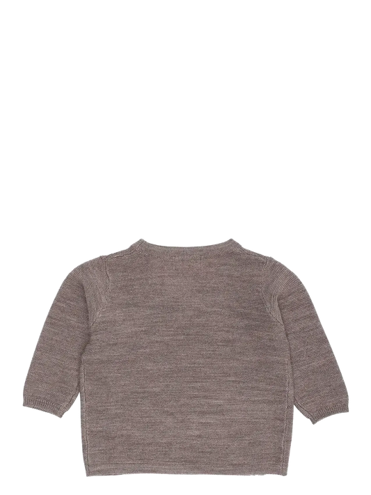 Merino Cross-Over Cardigan, Garter Stitch, Natural Melange