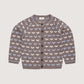 Merino Heart Cardigan, Natural Melange / Dusty Blue