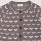Merino Heart Cardigan, Natural Melange / Dusty Blue