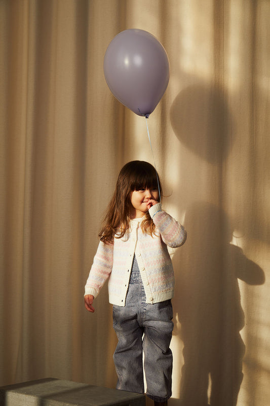 Merino Pattern Cardigan, Lavender combi