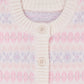 Merino Pattern Cardigan, Lavender combi